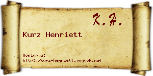 Kurz Henriett névjegykártya